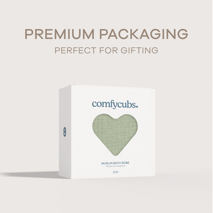 Muslin Bathrobe, Sage by Comfy Cubs Comfy Cubs