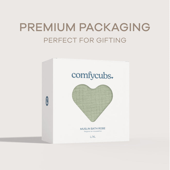 Muslin Bathrobe, Sage by Comfy Cubs Comfy Cubs