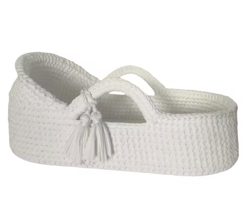 BABY Z MOSES BASKET CRADLE WITH ROCKING FRAME . WHITE BASSINET BABY Z