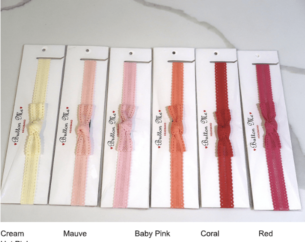 BUTTON ME BABY HEADBAND SCALLOPED ACCESORIES BOTTON ME