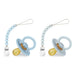 BLEU LA LA LULADREAM PACIFIER + CLIP SET . ASH BLUE+SKY BLUE PACI CLIP BLEULALA