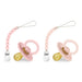 BLEU LA LA LULADREAM PACIFIER + CLIP SET . BLUSH PINK+ROSE PETA PACI CLIP BLEULALA