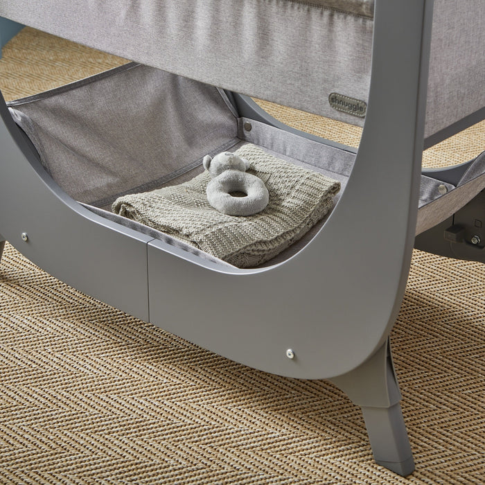 Shnuggle Air Lite Bedside Bassinet | Infant Crib | Height Adjustable Baby Bed with Mattress + 1 Waterproof + 2 White Sheets Cribs M4A