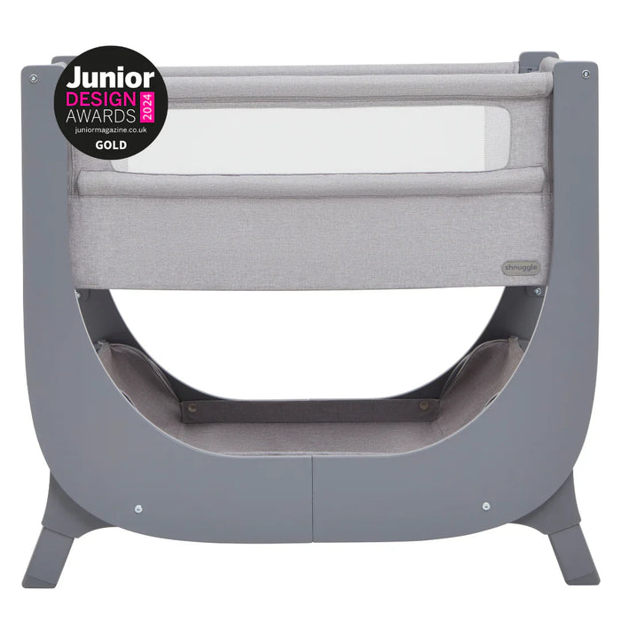 Shnuggle Air Lite Bedside Bassinet | Infant Crib | Height Adjustable Baby Bed with Mattress + 1 Waterproof + 2 White Sheets Cribs M4A