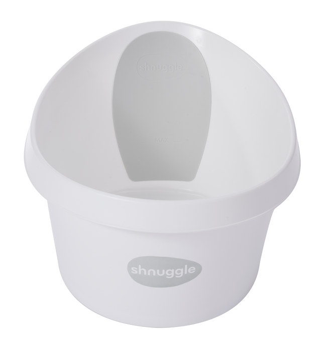 Shnuggle Toddler Bath Tub | Big Bath for bigger kids | Child bathtub seat support | Fits in shower and adult bath White Grey Backrest Bath M4A