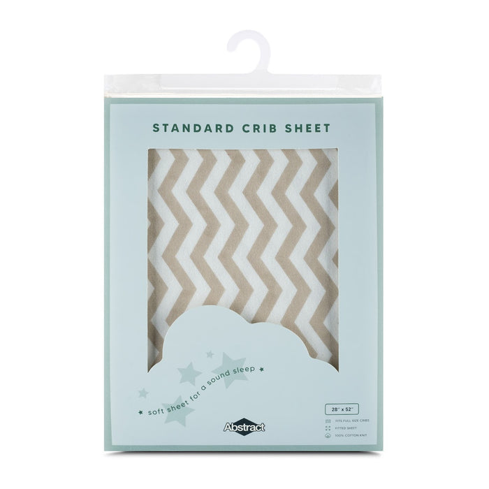 ABSTRACT FITTED SHEET ZIGZAG FOR REGULAR CRIB - 28"X52" . OAT SHEETS ABSTRACT