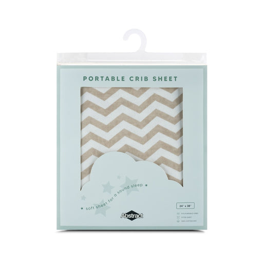 ABSTRACT FITTED SHEET ZIGZAG FOR PORTABLE CRIB - 25"X40" . OAT SHEETS ABSTRACT