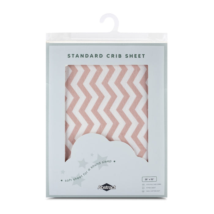 ABSTRACT FITTED SHEET ZIGZAG FOR REGULAR CRIB - 28"X52" . MAUVE SHEETS ABSTRACT