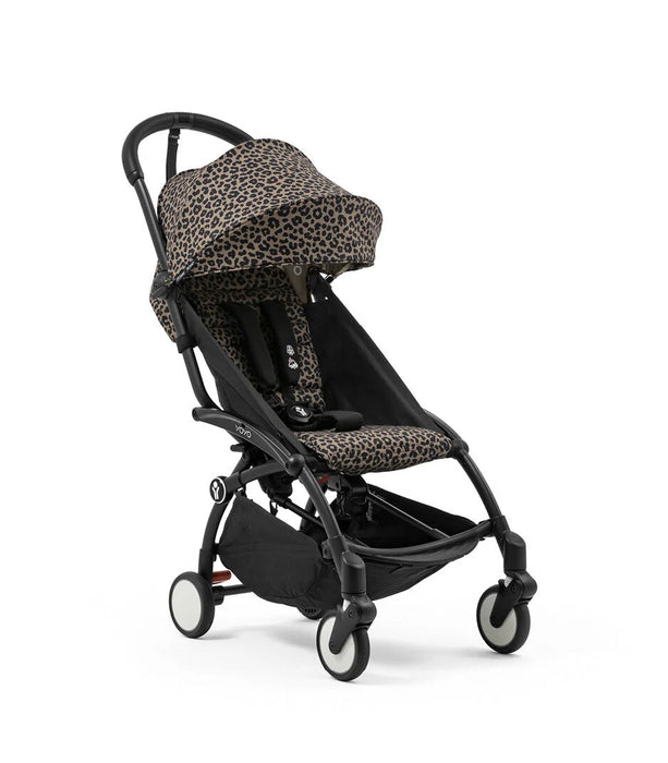STOKKE® YOYO³ STROLLER FROM 6 MONTH . LEOPARD ON BLACK STROLLER STOKKE