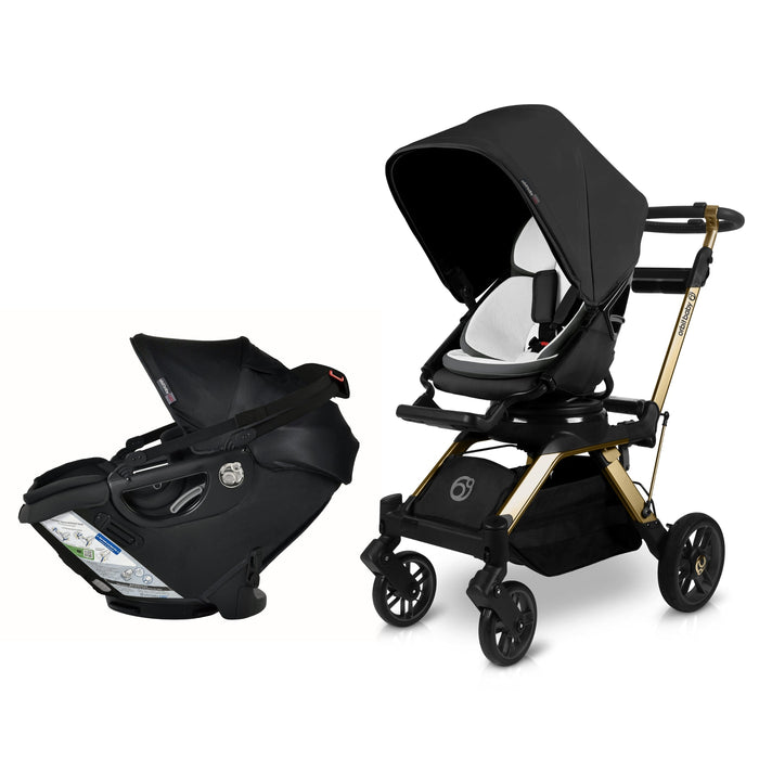 Stroll & Ride Travel System Black Gold Stroller System Orbit Baby