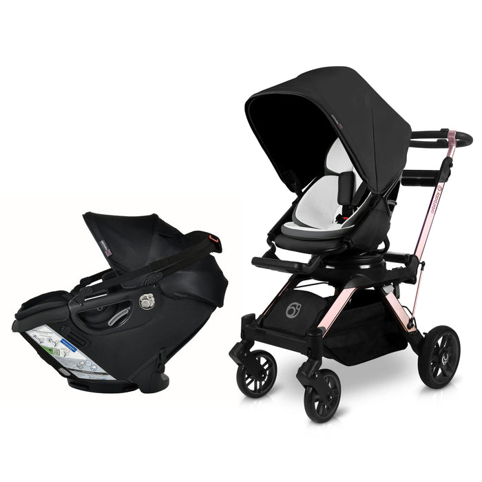 Stroll & Ride Travel System Black Rose Gold Stroller System Orbit Baby