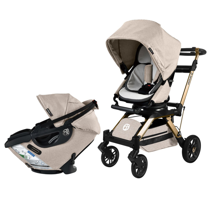 Stroll & Ride Travel System Mélange Flax Gold Stroller System Orbit Baby