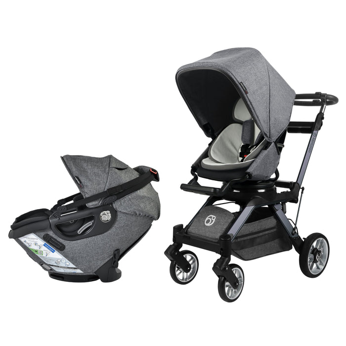 Stroll & Ride Travel System Mélange Grey Titanium Stroller System Orbit Baby