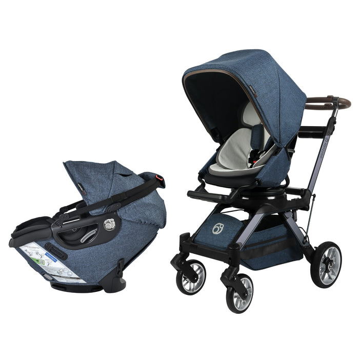 Stroll & Ride Travel System Mélange Navy Titanium Stroller System Orbit Baby
