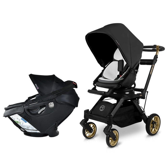 Stroll & Ride Travel System Merino Wool Black Luxe Stroller System Orbit Baby
