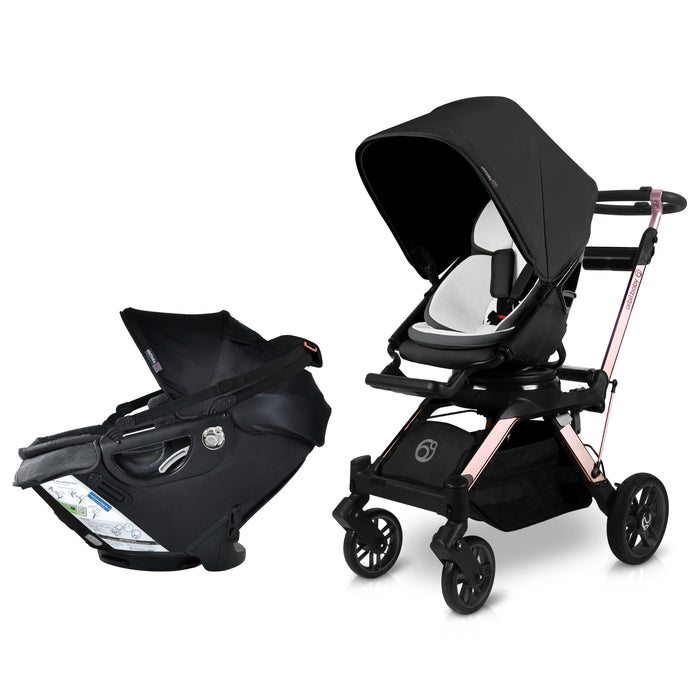 Stroll & Ride Travel System Merino Wool Rose Gold Stroller System Orbit Baby
