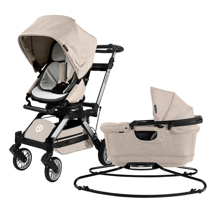 Stroll & Sleep Travel System Mélange Flax Titanium Stroller System Orbit Baby