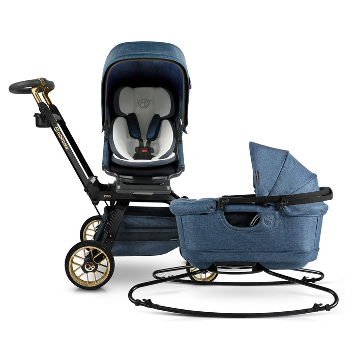 Stroll & Sleep Travel System Mélange Navy Black Luxe Stroller System Orbit Baby