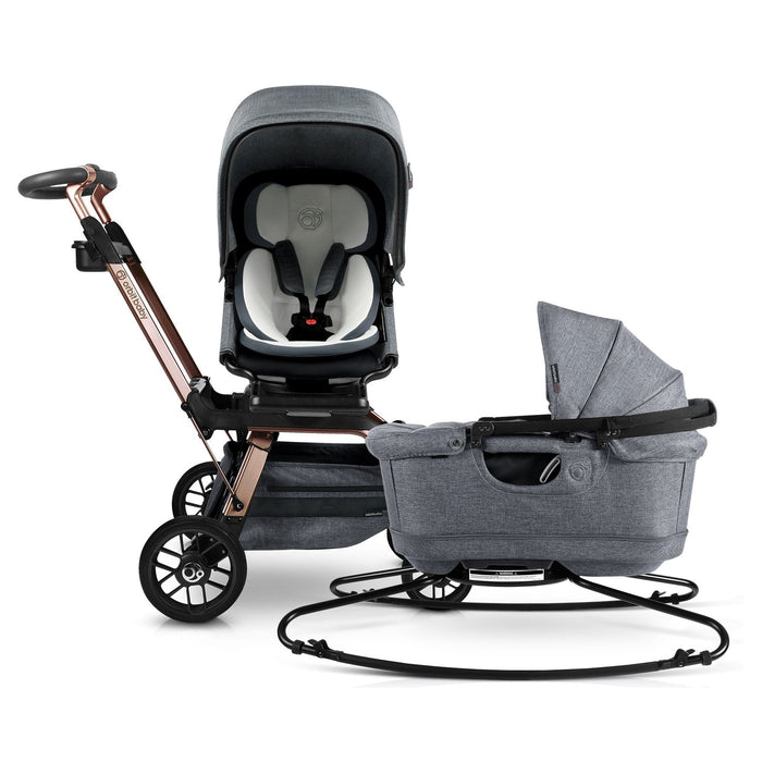 Stroll & Sleep Travel System Mélange Grey Rose Gold Stroller System Orbit Baby
