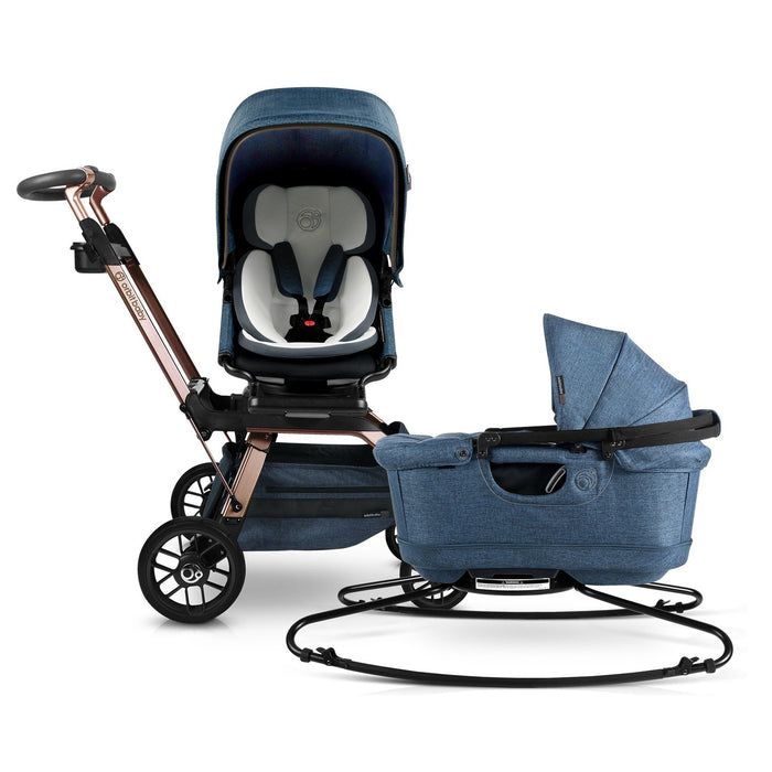 Stroll & Sleep Travel System Mélange Navy Rose Gold Stroller System Orbit Baby