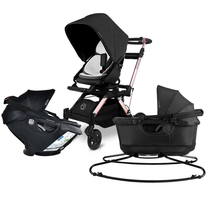 Stroll, Sleep, & Ride Travel System Merino Wool Rose Gold Stroller System Orbit Baby