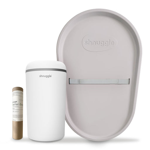 Changing Essentials Kit: Shnuggle Changing Mat + Diaper Pail + Better Bag Liners (90 Day Supply) Taupe Changing Mats & Trays M4A