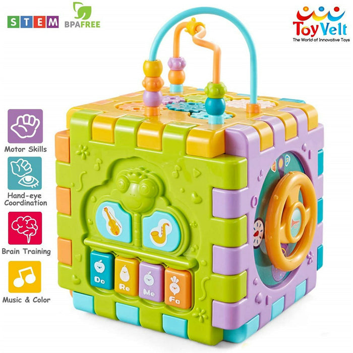 TOYVELT ACTIVITY CUBE MUSICAL TOY WITH 6 DIFFERENT ACTIVITIES