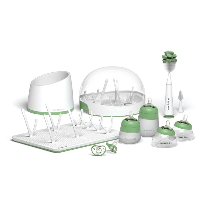 Ultimate Newborn Baby Bottle Feeding Set Sage Baby Gift Sets Nanobébé