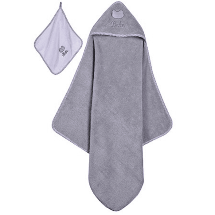 HOODED TOWEL SET GREY