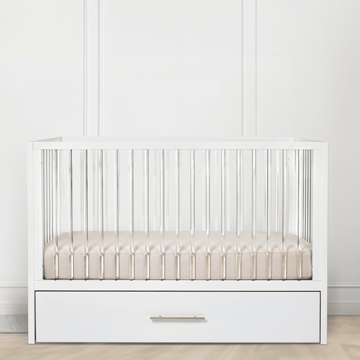 HUSHCRIB 3-IN1 CONVERTIBLE CRIB WITH TRUNDLE BED, WHITE / ACRYLIC