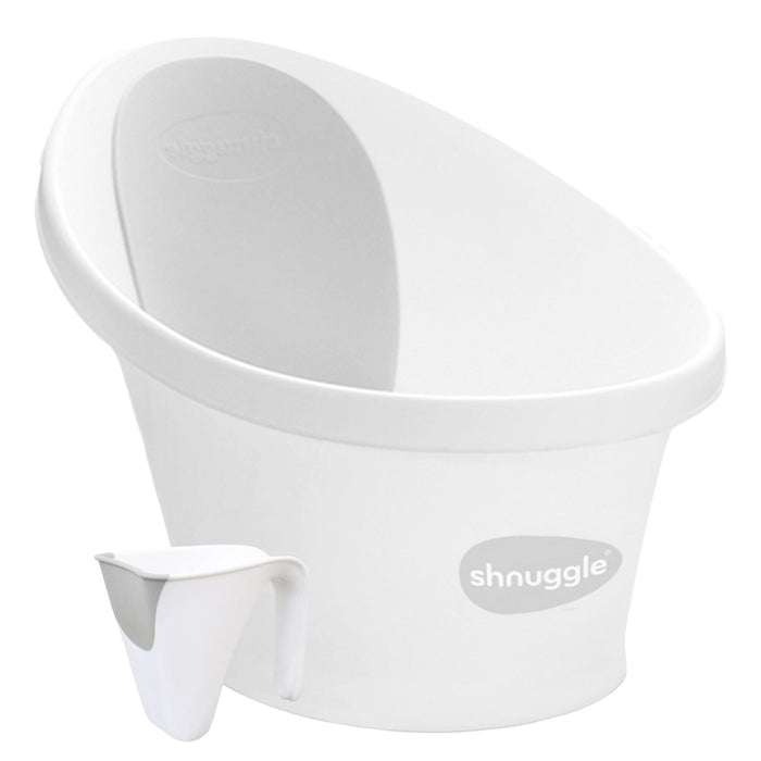 Newborn Bath Essentials Bundle | Baby Bath with Support Bump, Soft Backrest & Rinse Jug | Safe & Stylish Bathtime Set Bath M4A