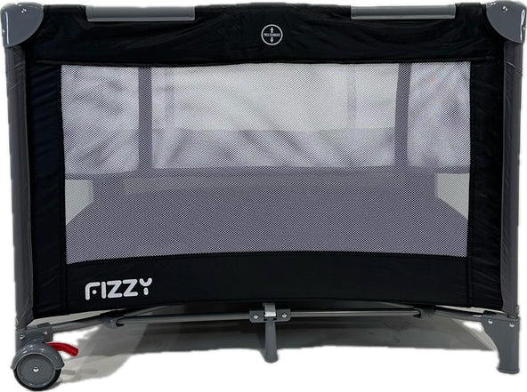 FIZZY BABY PACK & PLAY PLAY YARD, 2 LEVELS 27X39 BLACK BEDDING FIZZY BABY