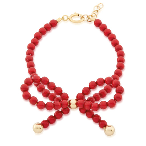 CRYSTAL DREAM BOWBEBE RED PEARL BRACELET