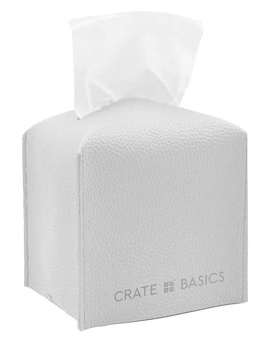 CRATE & BASICS TISSUE BOX SLEEVE SMALL LUXE WHITE GEAR CRATE & BASICS