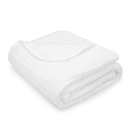 Baby Muslin Blanket by Comfy Cubs in White Muslin Comfy Cubs