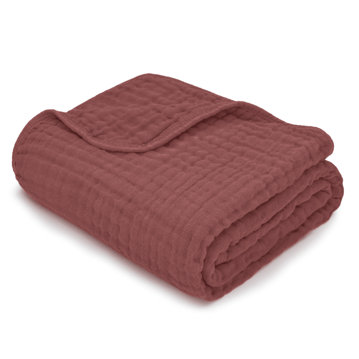 Baby Muslin Blanket by Comfy Cubs in Wine Muslin Comfy Cubs