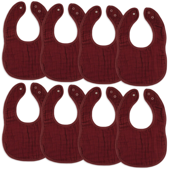 Muslin Bibs by Comfy Cubs - Wine Pack Of 8 Bibs Comfy Cubs