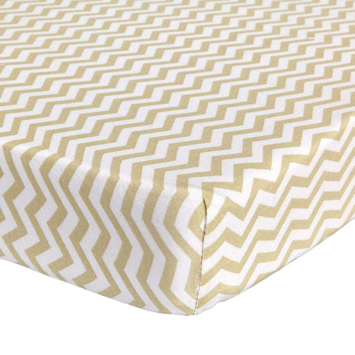 ABSTRACT FITTED SHEET ZIGZAG BEIGE FOR CRADLE - 18" X 36"