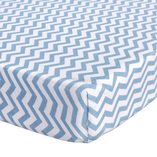 ABSTRACT FITTED SHEET ZIGZAG BLUE FOR CRADLE - 18" X 36"