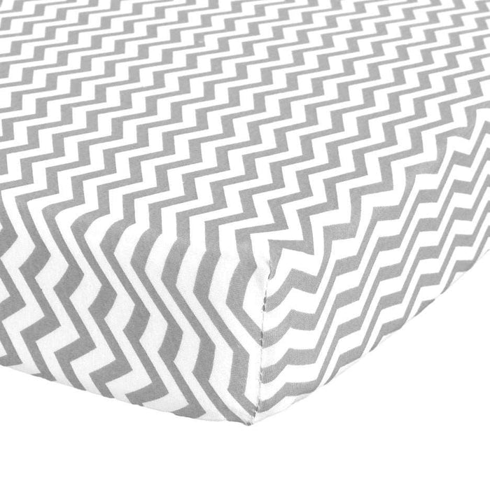 ABSTRACT FITTED SHEET ZIGZAG GRAY FOR BASSINET - 16" X 32"
