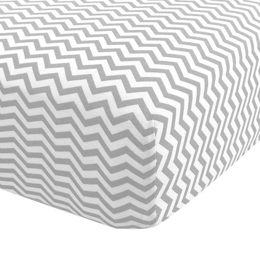 ABSTRACT FITTED SHEET ZIGZAG GRAY FOR STANDARD CRIB - 28" X 52"