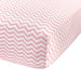 ABSTRACT FITTED SHEET ZIGZAG PINK FOR STANDARD CRIB - 28" X 52"