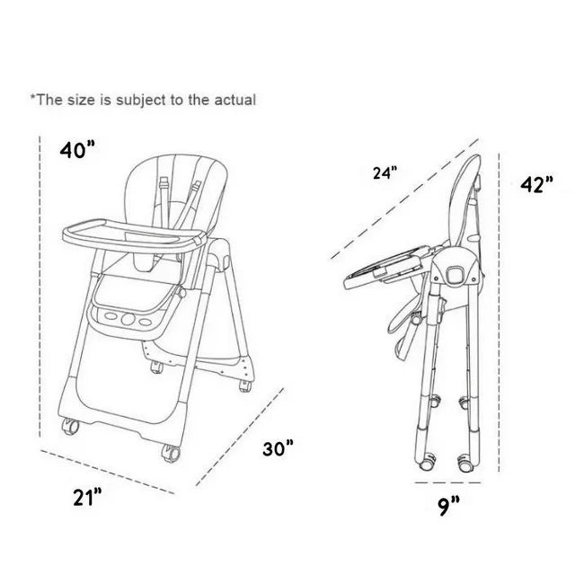 FIZZY BABY FOLDABLE HIGH CHAIR ADJUSTABLE AND COMPACT HIGH CHAIR FOR BABIES,