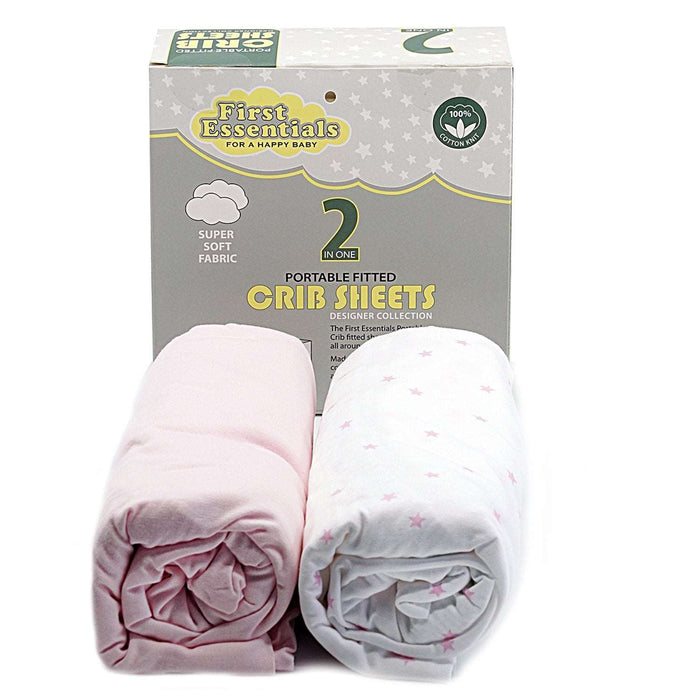 2PK CRIB SHEET PINK