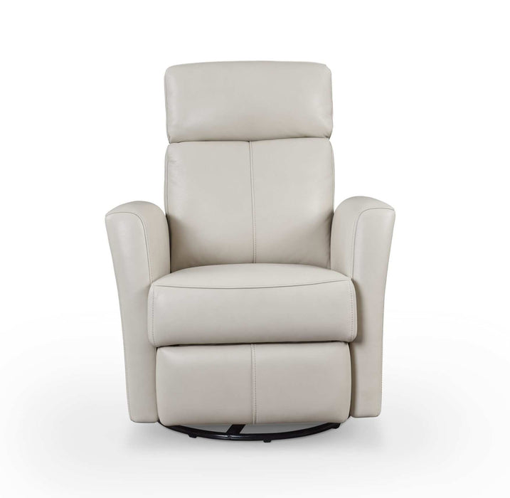 LEATHER ITALIA ASHBURY LEATHER SWIVEL + GLIDER RECLINER CHAIR