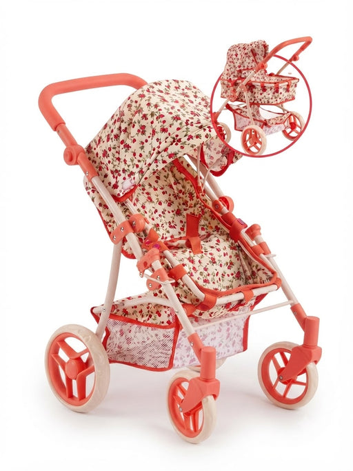 THE NEW YORK DOLL COLLECTION 2IN1 DOLL STROLLER - FLORAL DOLL THE NEW YORK DOLL COLLECTION