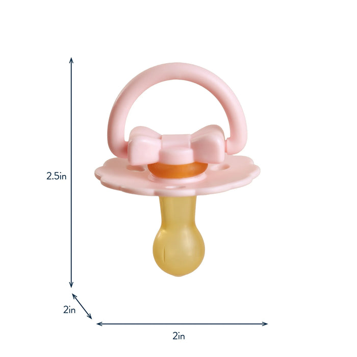 ITZY RITZY ITZY SOOTHER™ NATURAL RUBBER PACIFIER PINK BOWS PACIFIERS ITZY RITZY