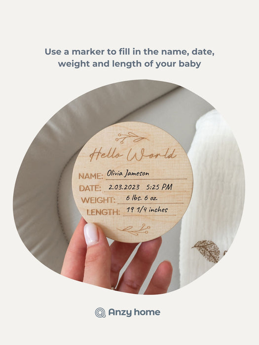 Baby Birth Announcement Sign Decor Anzy Home