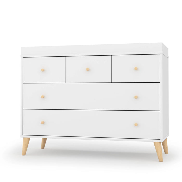 DADADA AUSTIN 5-DRAWER DRESSER . WHITE NATURAL FURNITURE DADADA