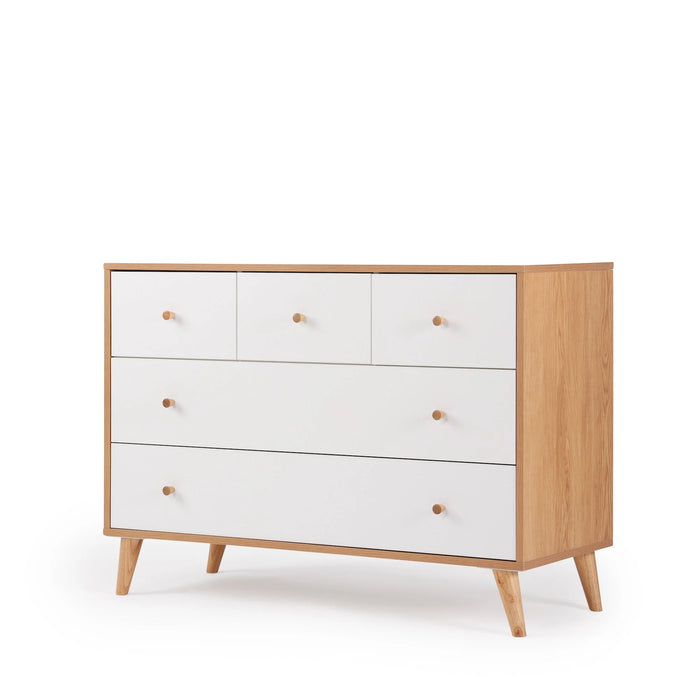 DADADA AUSTIN 5-DRAWER DRESSER . WHITE RED OAK FURNITURE DADADA